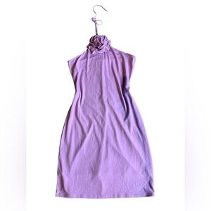 Purple halter rose dress, small/medium